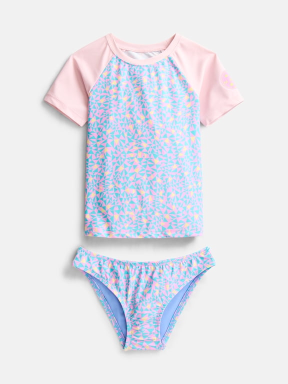 Girl's Point Break Two-Piece Swimsuit, High Performance Stretch Bikini Bathing Suit and Athletic Swimwear for Kids