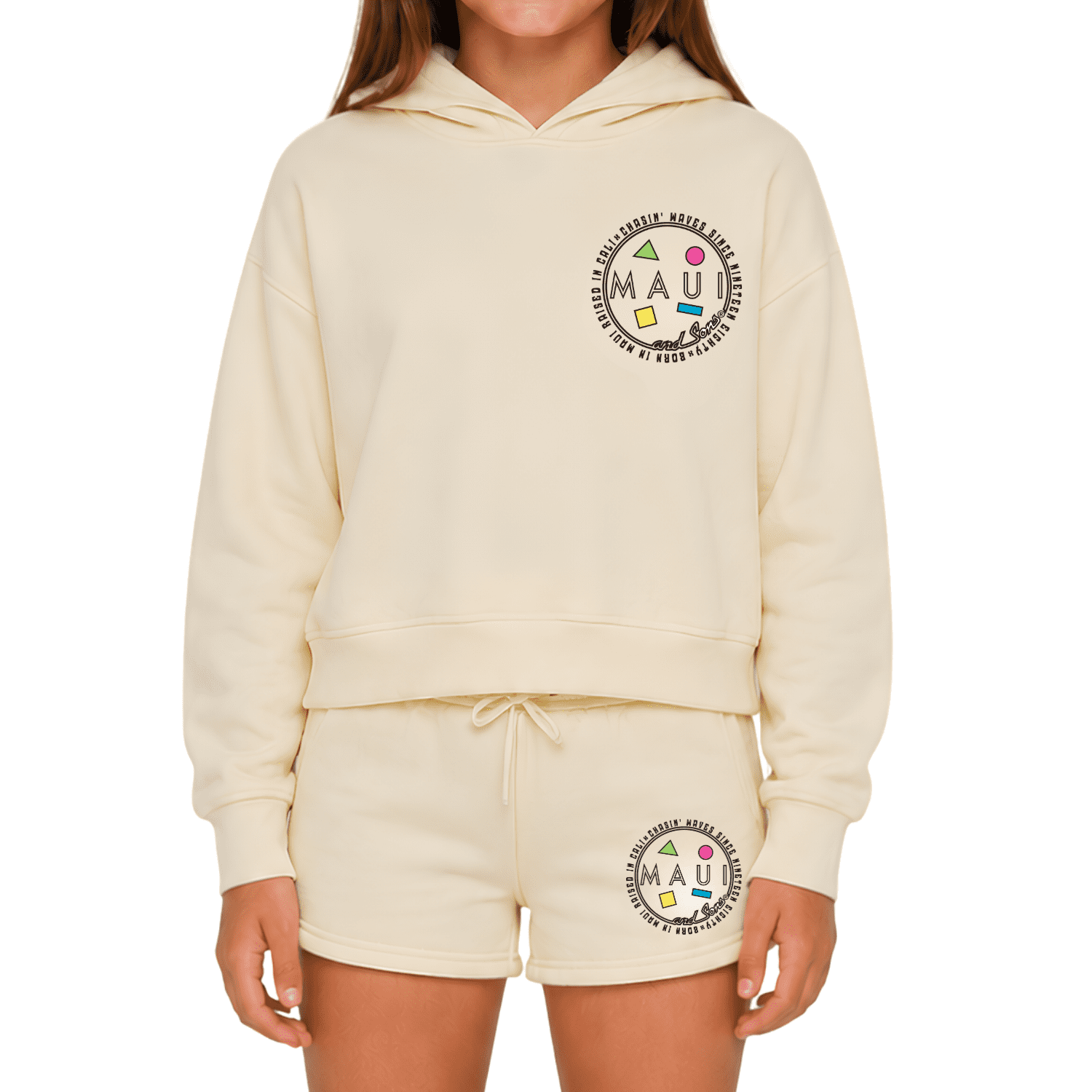 Maui and Sons Girl's Chaser Fleece Pullover Hoodie Double Sided Graphic Sweatshirt