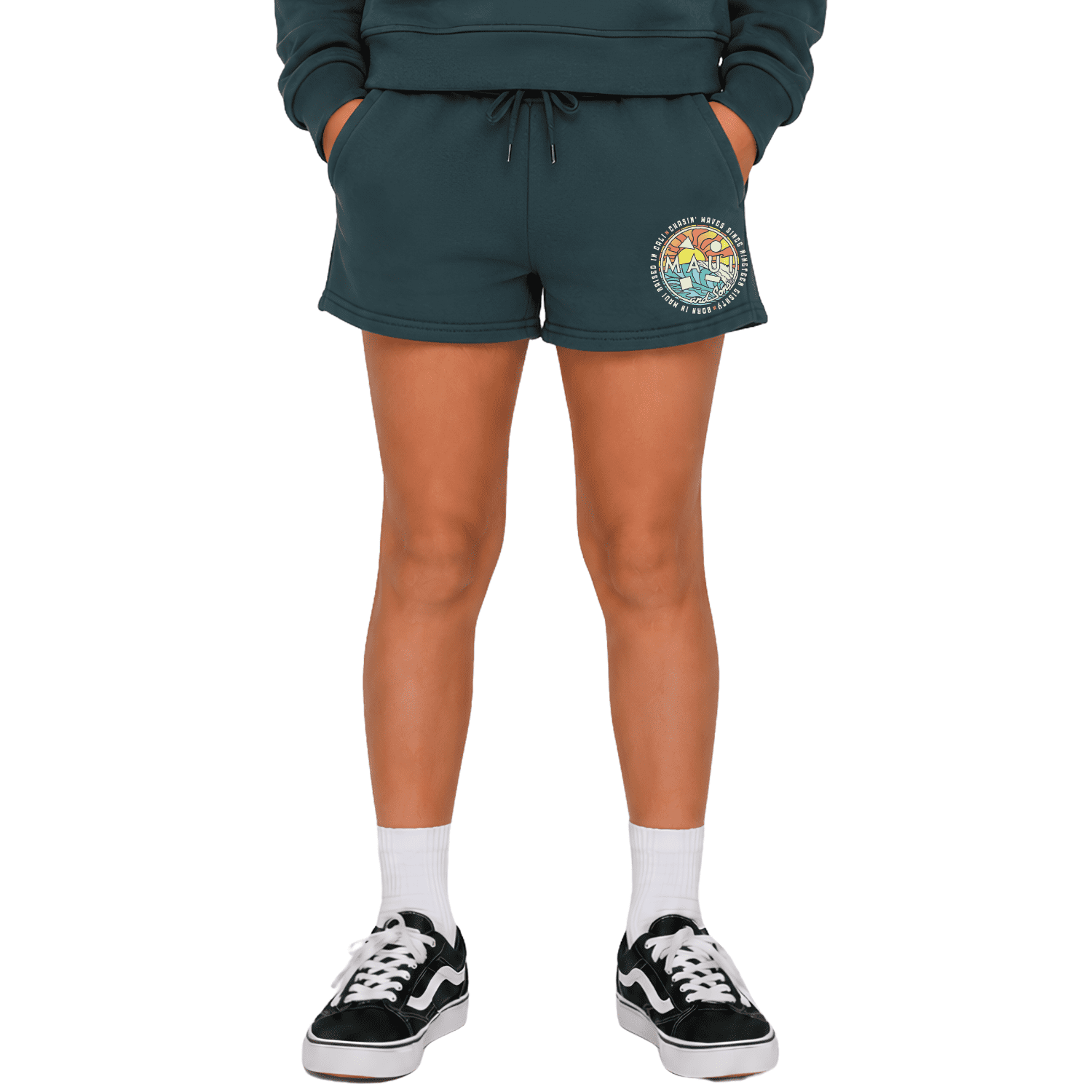 Maui and Sons Chaser Smoke Colored Fleece Lounge Shorts Inspired by California Surf Culture & Designed for Everyday Comfort