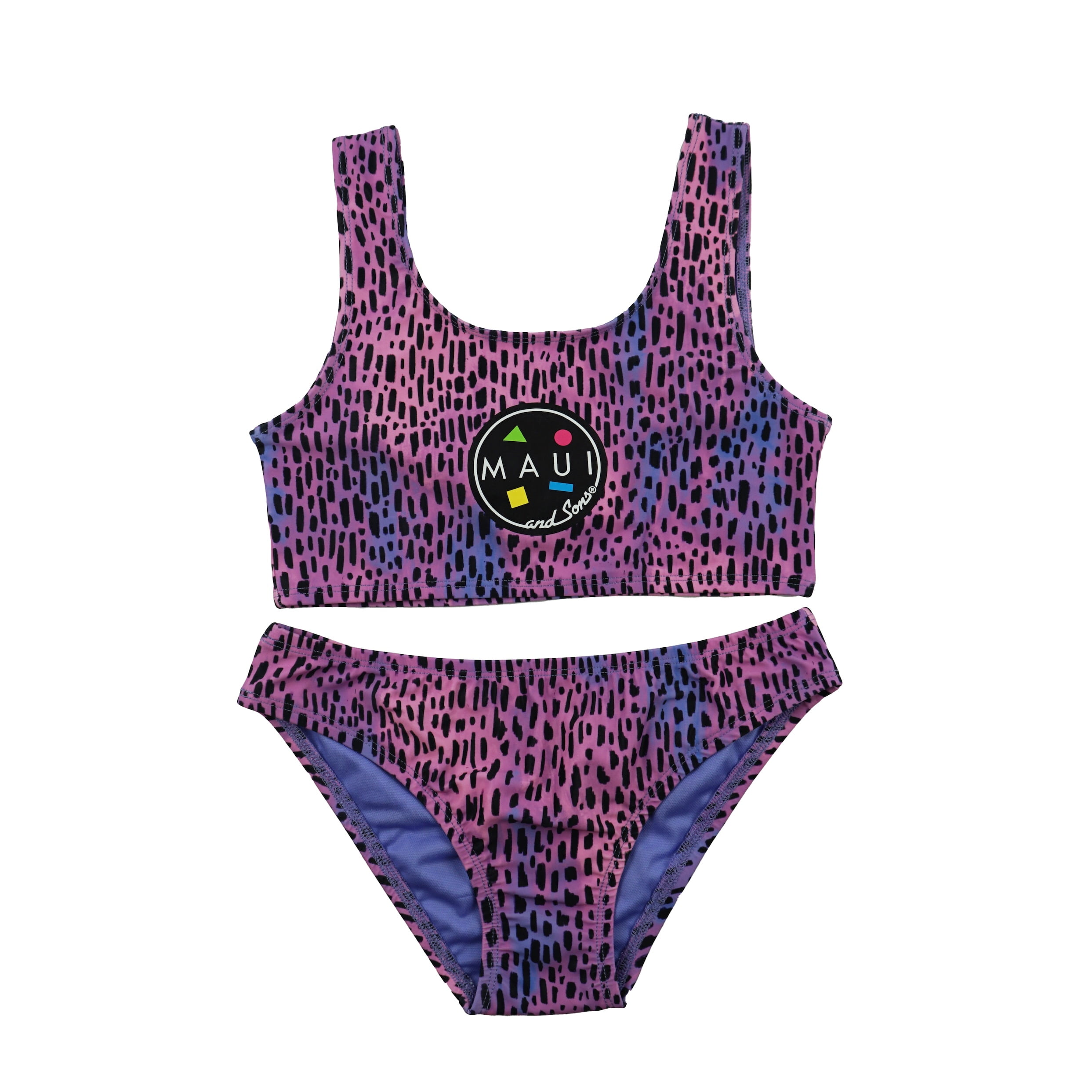 Maui and Sons Girls Organica Two-Piece Swimsuit, High Performance Stretch Bikini Bathing Suit and Athletic Swimwear for Kids