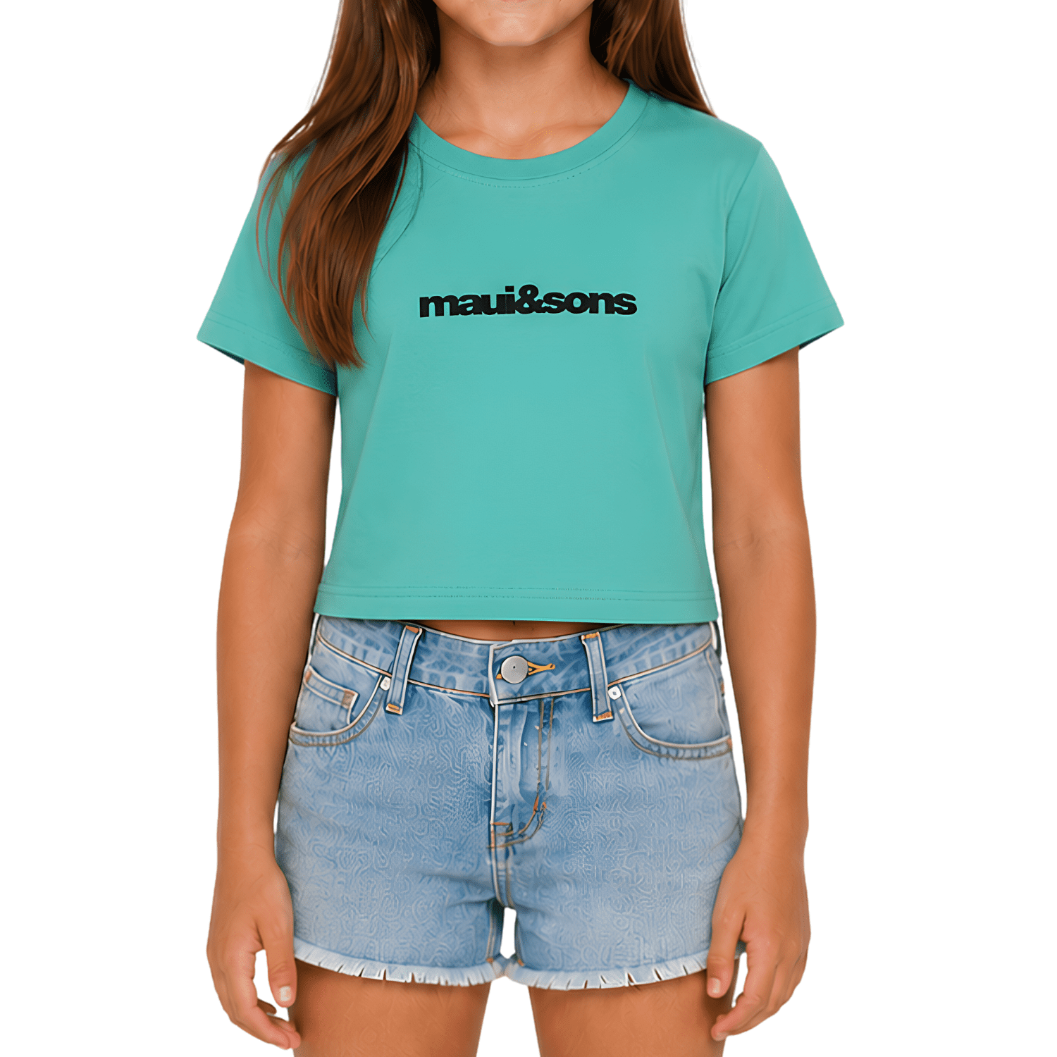 Maui and Sons Real Pure Short Sleeve Girl's T-Shirt Crew Neck Graphic Tee Inspired by California Surf Culture & Designed for Everyday Comfort