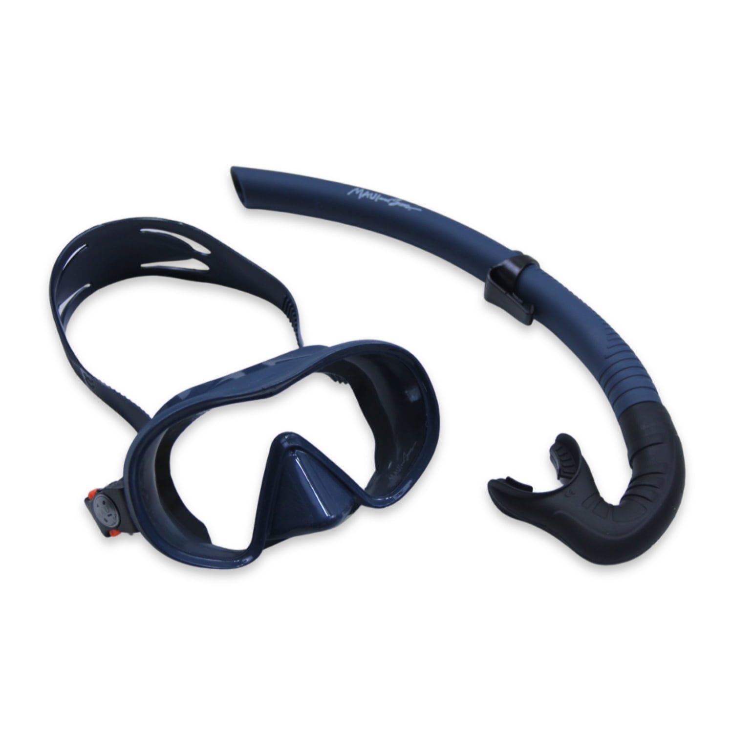 Maui and Sons High-End Silicone Pro Diving Kit w/Snorkel Mask Adult One Size Fits All Blue