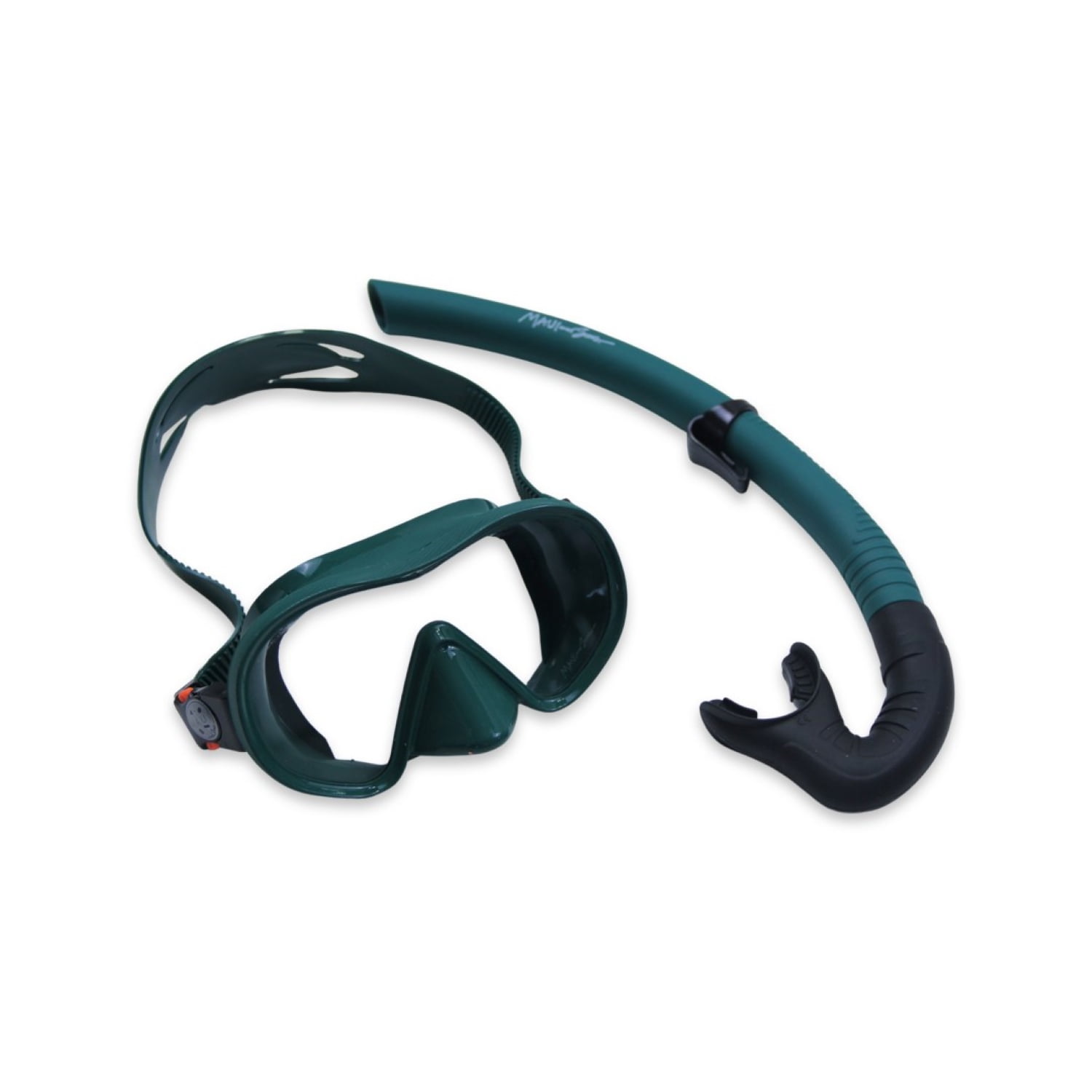 Maui and Sons High-End Silicone Pro Diving Kit w/Snorkel Mask Adult One Size Fits All Green