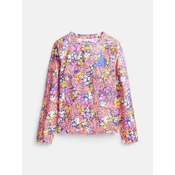 Maui and Sons Girl's Maui Garden Long Sleeve Sun Shirt Made With 50+ UPF Protection Moisture Wicking Fabric Designed for Everyday Comfort