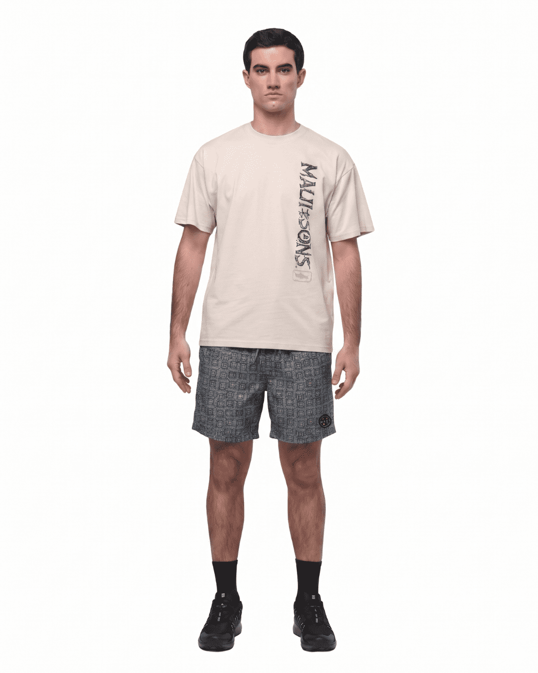Maui and Sons Carved Plaid Men's Swim Trunks | Classic Storm Quick Drying Pool Shorts Inspired by California Surf Culture & Designed for Everyday Comfort