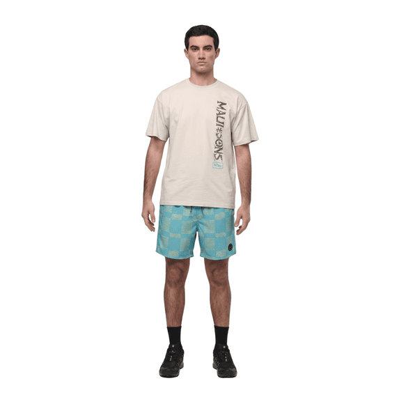 Maui and Sons Uncarved Check Men's Swim Trunks | Classic Deep Ocean Quick Drying Pool Shorts Inspired by California Surf Culture & Designed for Everyday Comfort