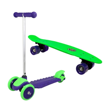 Maui and Sons Mini Sharkman Scooter and Skateboard Combo Set