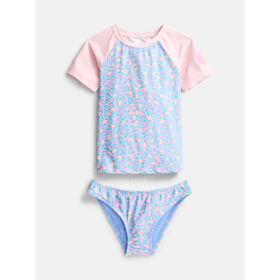 Maui and Sons Girl's Point Break Two-Piece Swimsuit, High Performance Stretch Bikini Bathing Suit and Athletic Swimwear for Kids