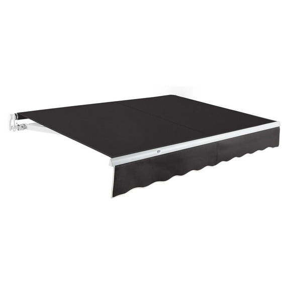 Awntech 10 Ft Maui Manual Heavy Duty Patio Retractable Awning (120in x 9.25in x 96in), Black