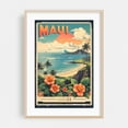 thumbnail image 1 of Maui's Vintage Charm: Retro Travel Poster - Hawaii Illustration Oak Framed Wall Art Print 24 x 36 inches, 1 of 59