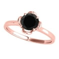 thumbnail image 1 of Mauli Jewels 0.35 Carat Halo Black Diamond Engagement Rings for Women, 10k Solid Rose Gold Crafted 4 Prong Wedding Rings Gifts for Her, 1 of 7