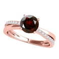 thumbnail image 1 of Mauli Jewels 1.00 Carat Natural Red & White Diamond Solitaire Twisted Shank Engagement Ring In 18K Solid Rose Gold, Ring Size 7.5, 1 of 6