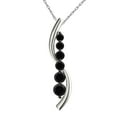 thumbnail image 1 of Mauli Jewels 1.00 Carat Round Natural Black Diamond Seven Stone Pendant Chain Necklace For Women In 14K Solid Rose White Yellow Gold With 18 Box Chain|Silver Chain, 1 of 5