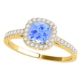 thumbnail image 1 of Mauli Jewels 1.15 CT Natural Aquamarine & Diamond Ring in 10K Rose White & Yellow Gold | Cushion Cut Center Stone | Prong Set Bridal Ring for Women, 1 of 7