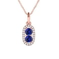 thumbnail image 1 of Mauli Jewels 1.15 Ct Lab Created Tanzanite and Lab Grown Diamond Pendant Necklace for Women – 10K Rose, White & Yellow Gold with 18" Silver Chain | Two Stone Emerald Cut Engagement Necklace, 1 of 7