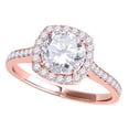 thumbnail image 1 of Mauli Jewels 1/2 Carat Halo Diamond Engagement Ring for Women in 14K Rose Gold | Natural Conflict-Free Bridal Wedding Ring | Promise Ring | Fine Jewelry Gift for Her, 1 of 8