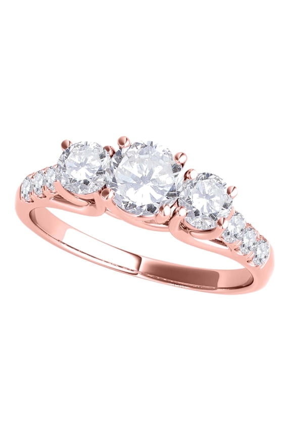 1/4 Carat Round Brilliant Cut Natural Diamond Engagement Ring for Women 14K Rose Gold White Gold Yellow Gold, 4 Prong Wedding Band, Promise Ring Gift for Her