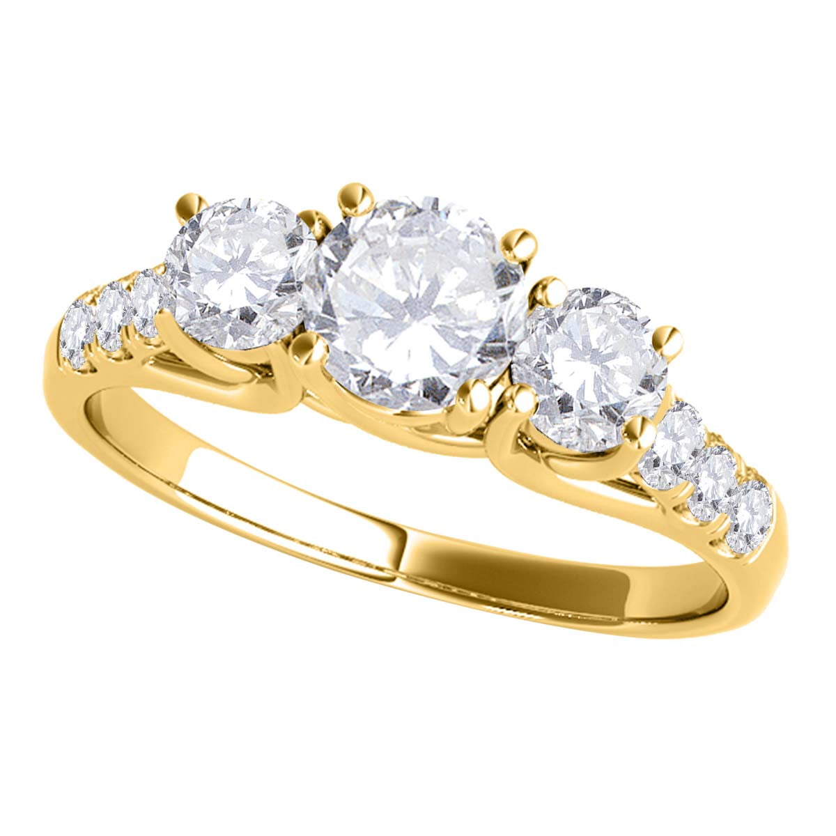 Engagement　Crafted　1/4　Ring　Carat　Yellow　Gold-　14k　In　MauliJewels　Solid