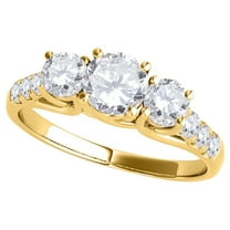 Mauli Jewels 14K Yellow Gold Diamond Engagement Ring for Women, 1/4 Carat 4-Prong Wedding Band – Gift for Her (Ring Size: 8)