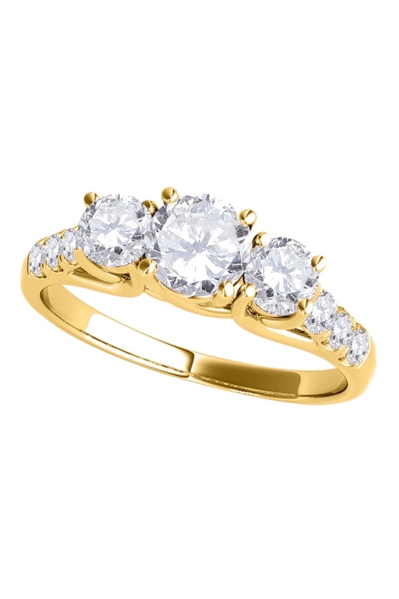 14K Yellow Gold Diamond Engagement Ring for Women, 1/4 Carat 4-Prong Wedding Band – Gift for Her (Ring Size: 6.5)