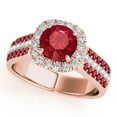 thumbnail image 1 of Mauli Jewels 1.55 Carat Ruby and Diamond Engagement Ring for Women, Unique Design 14K Rose Gold Gemstone Wedding Jewelry Gift, 1 of 5