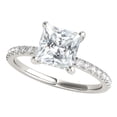 thumbnail image 1 of Mauli Jewels 1.55 Carat Princess Moissanite Natural Diamond Engagement Rings for Women 14K White Gold, Gifts for Her, 1 of 9