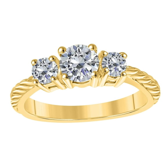 Mauli Jewels 1 Carat Diamond Engagement Rings for Women, 4 Prong 14k Solid White Gold Wedding Rings Gifts for Her