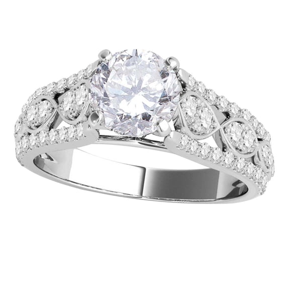 Mauli Jewels 1 Carat Halo Diamond Engagement Ring for Women in 14K White Gold | Natural Conflict-Free Diamond Bridal Ring | 4-Prong Wedding & Promise Ring | Fine Jewelry Gift for Her