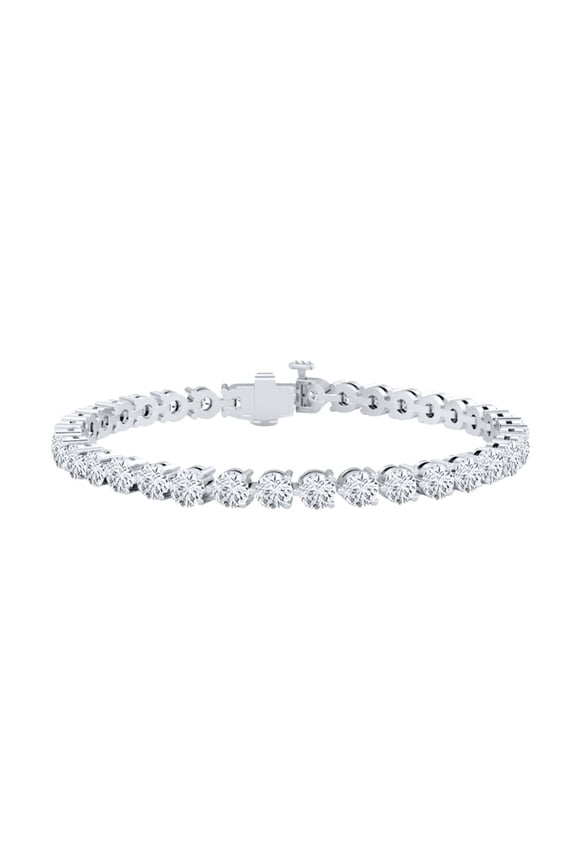 10.00 Carat Lab Grown Diamond Tennis Bracelet for Women, 14K White Gold 7 Inch, 3-Prong Brilliant Cut Luxury Jewelry E-F VS1-VS2