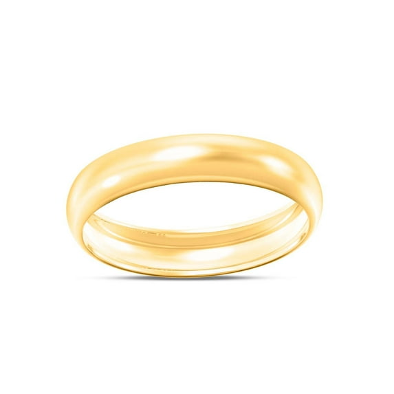 Mauli Jewels 10K Yellow Gold 4mm Plain Men's and Women's Wedding Band Ring, Unisex Gold Bands