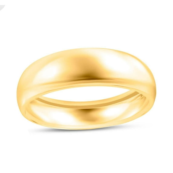 Mauli Jewels 10K Yellow Gold 6mm Plain Men's and Women's Wedding Band Ring