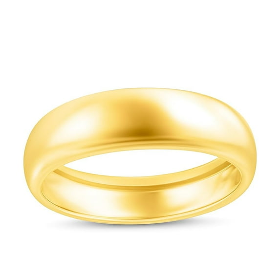 Mauli Jewels 10K Yellow Gold 6mm Plain Men's and Women's Wedding Band Ring