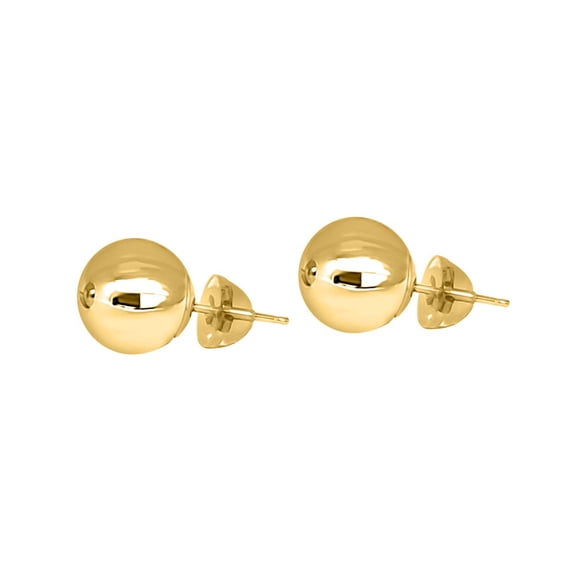 Mauli Jewels Women’s 14K Yellow or White Gold Filled Round Ball Stud Earrings – Secure Push Back, 4MM–8MM Sizes