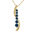thumbnail image 1 of Mauli Jewels 3/4 Carat Natural Round Blue Diamond ( Calrity - I1/I2 ) Six Stones 18 Box Chain Women Pendant Necklace In 14K Solid Rose White Yellow Gold|Silver Chain, 1 of 5