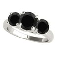 thumbnail image 1 of Mauli Jewels Black Diamond Engagement Ring for Women, 4-Prong Setting, 14K White Gold, 1/2 Carat, 3 Stones, 1 of 7