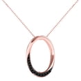 thumbnail image 1 of Mauli Jewels Black Diamond Pendant Necklace For Women 0.07 Carat Round Black Diamond Oval Shape Pendant Necklace In 10K Rose White Yellow Gold With 18 925 Sterling Silver Box Chain|Silver Chain, 1 of 4