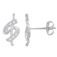 thumbnail image 1 of Mauli Jewels Ear Rings for Women 0.15 Carat Diamond Earrings Dollar Symbol Carat 10k White Gold 4-prong, 1 of 4
