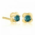 thumbnail image 1 of Mauli Jewels Ear Rings for Women 0.25 Carat Blue Diamond Stud Earrings Carat 14K Yellow Gold 4 Prong, 1 of 4