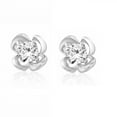 thumbnail image 1 of Mauli Jewels Ear Rings for Women 0.25 Carat Diamond Rose Shape Stud Earrings Carat 14K Solid White Gold 4 Prong-Setting, 1 of 5