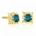 thumbnail image 1 of Mauli Jewels Ear Rings for Women 0.50 Carat. Blue Diamond Stud Earring Carat 14K Solid Yellow Gold 4 Prong setting, 1 of 3