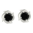 thumbnail image 1 of Mauli Jewels Ear Rings for Women 1 Carat.Twt Black Diamond Stud Earring Carat 14K Solid White Gold 4 prong setting, 1 of 5