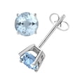 thumbnail image 1 of Mauli Jewels Ear Rings for Women 2.3 Carat 7MM Round Shape Aquamarine Carat 14k White Gold 4-prong, 1 of 4