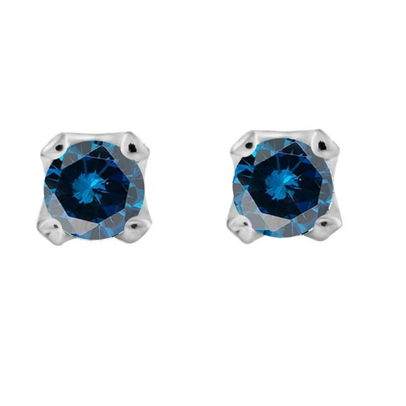 Mauli Jewels Ear Rings for Women 3/4 Carat.Twt Blue Diamond Stud Earring Carat 14k Solid White Gold 4 prong setting