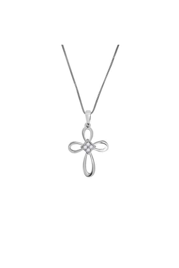 Engagement Necklace for Women 0.05 Carat Lightweight Natural White Diamond Pendant Necklace With 18 Box Chain Prong-Setting 10K Rose White & Yellow Gold|Silver Chain