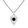 thumbnail image 1 of MauliJewels 1/4 Carat Black Diamond Pendant Necklace for Women in 10K Rose, White & Yellow Gold with 18 Inch Silver Chain, 1 of 5