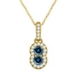 thumbnail image 1 of Mauli Jewels Engagement Necklace for Women 0.50 Carat Unique Design Two Stone Blue Diamond Pendant 4 prongs 14K Yellow Gold With 18'' Chain|Silver Chain, 1 of 6