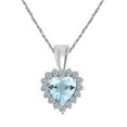 thumbnail image 1 of Mauli Jewels Engagement Necklace for Women 0.80 Carat Beautiful Heart Shape Gemstone And Diamond Pendant 4 prongs 10K White Gold With 18'' Chain|Silver Chain, 1 of 6