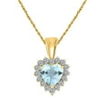 thumbnail image 1 of Mauli Jewels Engagement Necklace for Women 0.80 Carat Beautiful Heart Shape Gemstone And Diamond Pendant 4 prongs 10K Yellow Gold With 18'' Chain|Silver Chain, 1 of 7