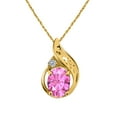 thumbnail image 1 of Mauli Jewels Engagement Necklace for Women 0.87 Carat Beautiful Oval Shape Gemstone And Diamond Pendant 4 prongs 10K Yellow Gold With 18'' Chain|Silver Chain, 1 of 6