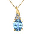 thumbnail image 1 of Mauli Jewels Engagement Necklace for Women 1.35 Carat Three Stone Diamond and Gemstone Pendant 4 prongs 10K Yellow Gold With 18'' Rope Chain|Silver Chain, 1 of 6